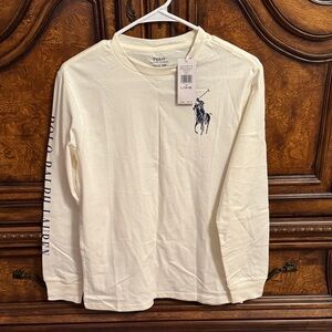 Polo by Ralph Lauren Off-White Long Sleeve Tee for Boys Size L (14-16)